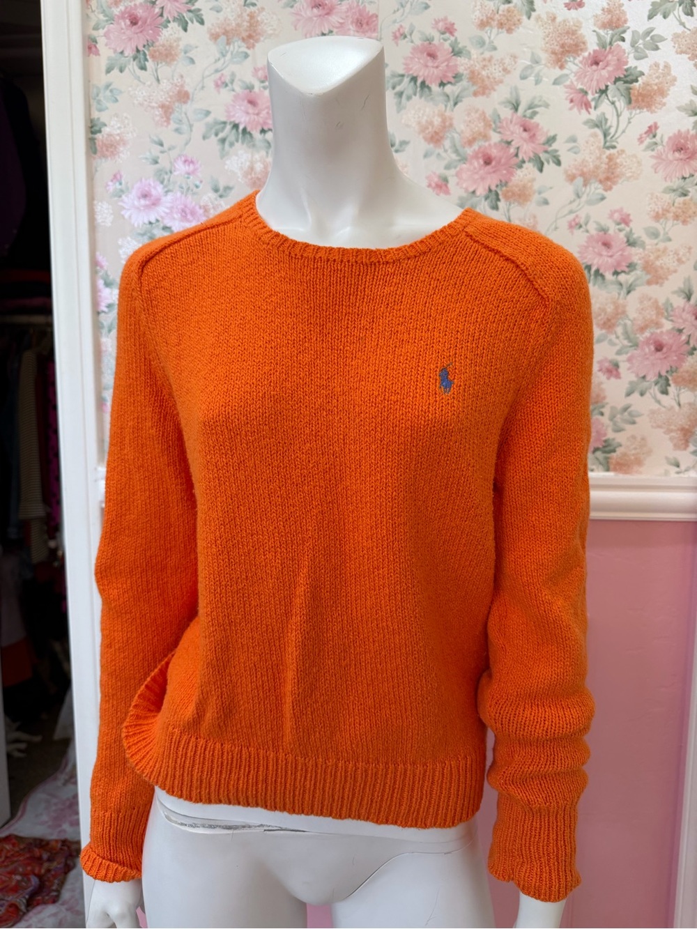 100% cotton Vintage  Polo by Ralph Lauren Orange Crewneck Sweater